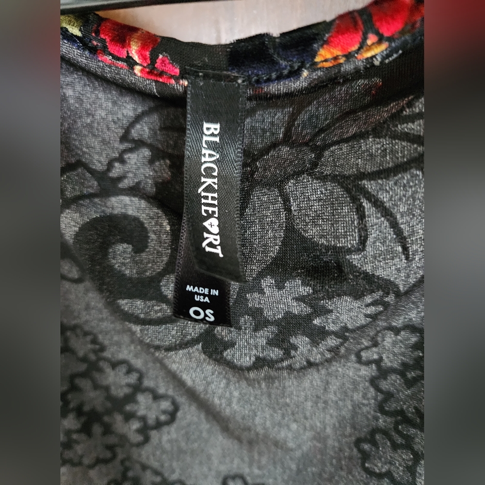Floral Velvet Kimono Robe - Picture 2 of 4